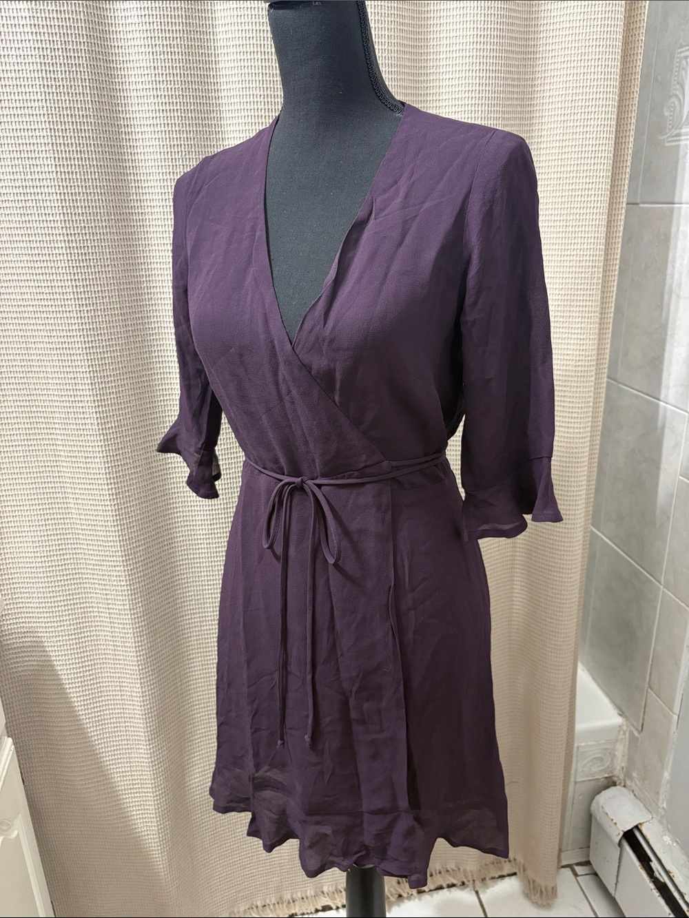Reformation Plum Wrap dress with Tie Waist